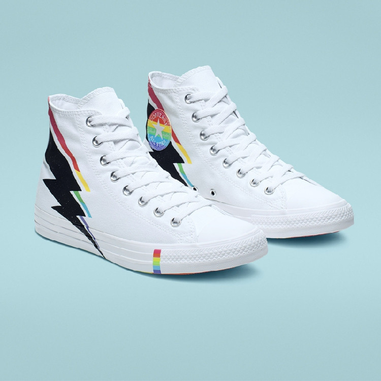 Converse Chuck Taylor All Star 闪电彩虹款高邦帆布鞋165716C现