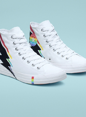 Converse Chuck Taylor All Star 闪电彩虹款高邦帆布鞋165716C现