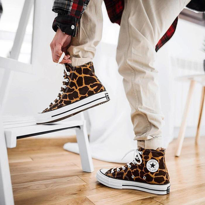 豹纹Converse小马毛帆布鞋
