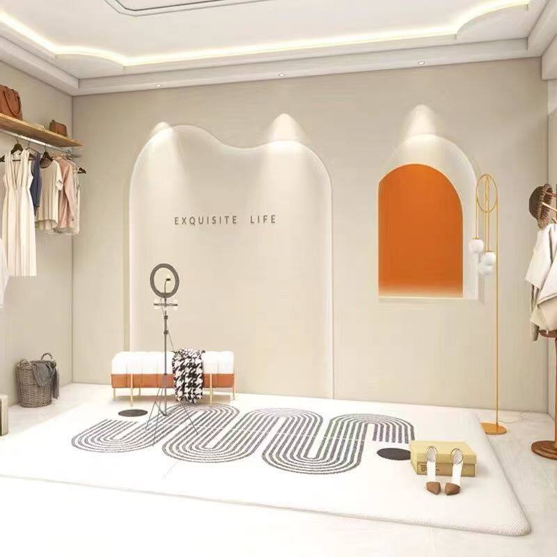 网红直播间背景墙布3d立体高级感美容院墙纸简约风服装店壁纸壁布