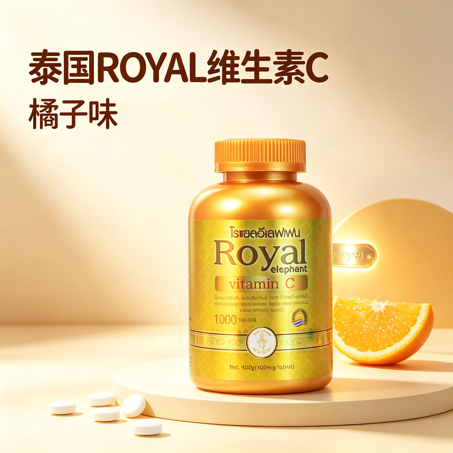 泰国roay皇家VC压片糖果咀嚼片