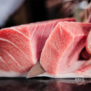 蓝旗金枪鱼大脂 大腹 鱼腩切块250g 日料 送山葵芥末酱