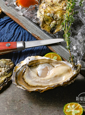 空运进口法国 精选生蚝N1N2 12只木盒 日料 牡蛎鲜活 送刀