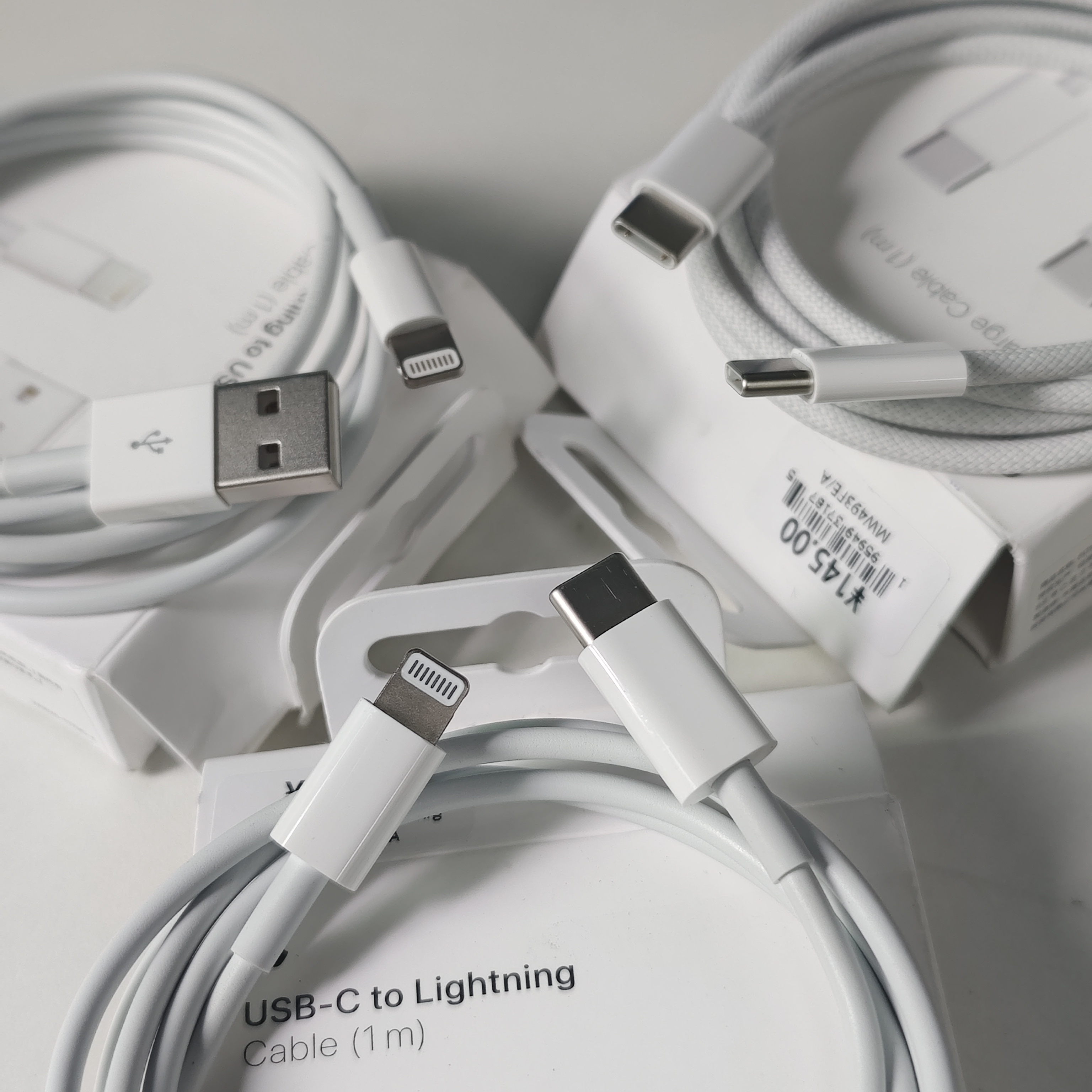 适用苹果iPhone6s78plusx12Pro3mini4max56E7数据线C转Lighting/C-C/A-闪电单双Type Cusb慢充快充电编织线1m