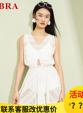 安莉芳E-BRA蕾丝泳装女小胸可爱遮肚显瘦保守裙式连体泳衣KS00026