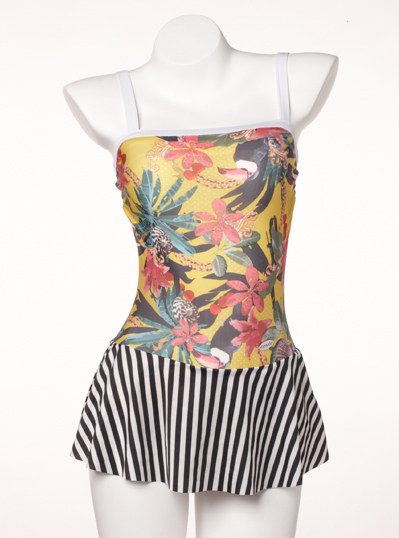 现货 专柜正品芬狄诗热带雨林女士厚杯裙式连体泳衣FS0498