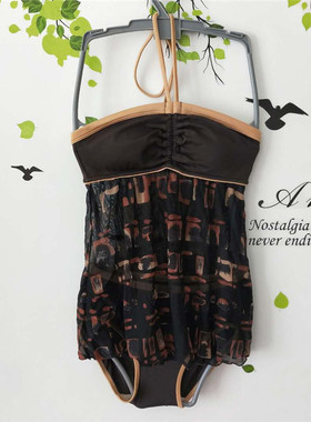 安莉芳小胸学生性感挂脖可爱显瘦遮肚日系裙式分体泳衣少女ES0493