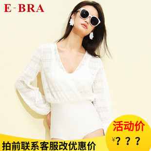 女士修身 安莉芳E 泳装 蕾丝长袖 显瘦防晒连体游泳衣KS00028 BRA新品