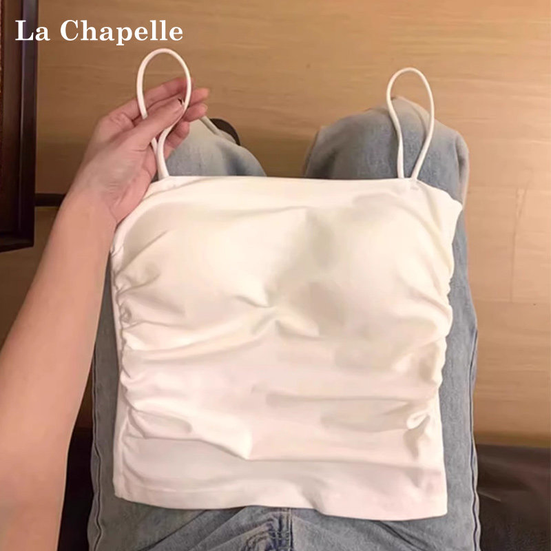 拉夏贝尔纯欲吊带背心女内搭夏季带胸垫修身美背文胸一体抹胸上衣,女装/女士精品,背心吊带,淘宝优惠券,粉丝福利购,淘宝优惠卷