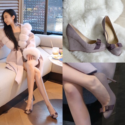 【Luray】古早高定坡跟大小姐超稳蝴蝶结高跟鞋