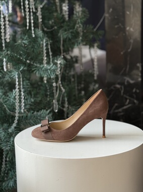 【Luray】古早棕色高定细跟大小姐超稳蝴蝶结高跟鞋