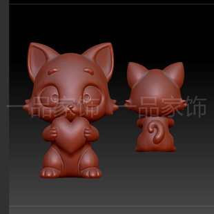 6改爱心猫stl雕刻图圆雕图模型文件三维立体精雕图3d打印
