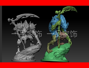 男猎狗死神.雕刻图圆雕图stl模型文件三维立体精雕图3d打印图纸