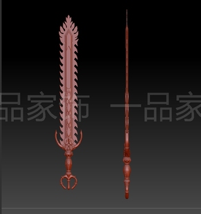 佛光剑圆雕图stl模型三维图立体图精雕图3d打印非实物