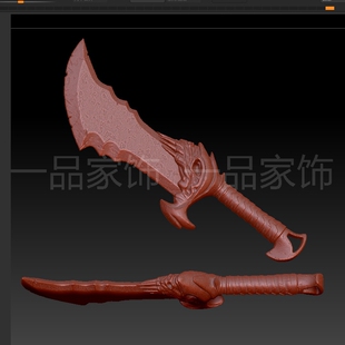 12改魔刀stl雕刻图圆雕图模型文件三维立体精雕图3d打印图