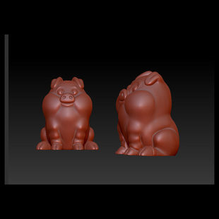改了 猪stl雕刻图圆雕图模型文件三维立体精雕图3d打印图