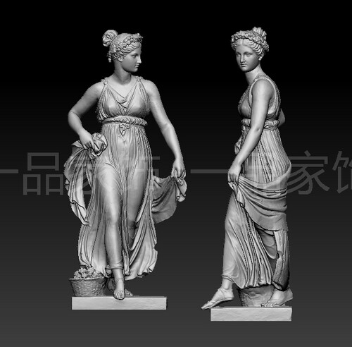 外美女站的 stl雕刻图圆雕图模型文件三维立体精雕图3d打印图纸
