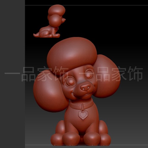3贵妇人贵宾狗stl格式圆雕图雕刻图模型文件三维立体图3d