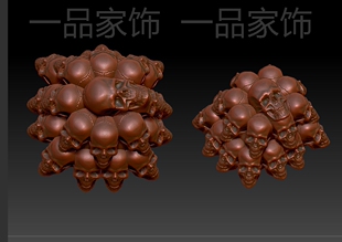 骷髅台底座 stl雕刻图圆雕图模型文件三维立体精雕图3d打印图纸