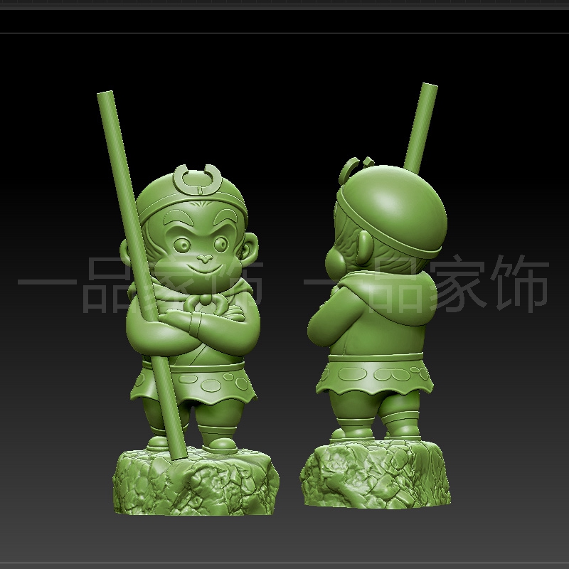 168傲娇孙悟空stl雕刻图圆雕图模型文件三维立体精雕图3d