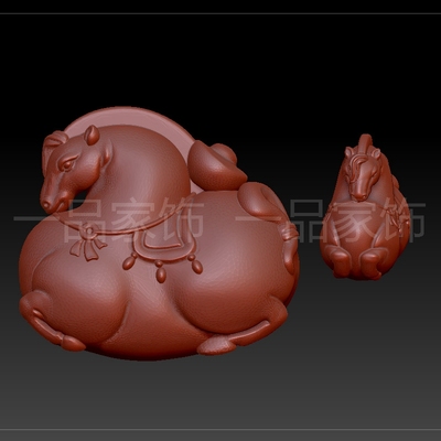 8小修唐马stl雕刻图圆雕图模型文件三维立体精雕图3d打印图