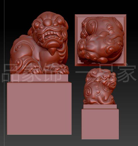小古兽印玺101圆雕图stl模型三维图立体图精雕图3d打印非实物