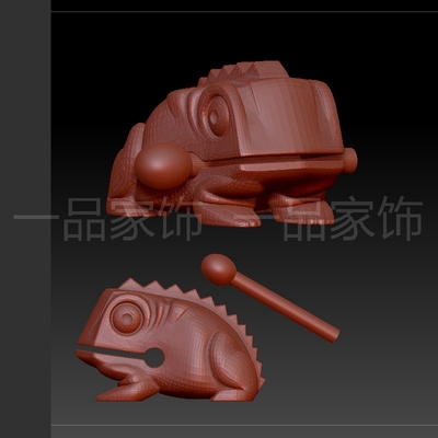木鱼蛤蟆 (1)stl雕刻图圆雕图模型文件三维立体精雕图3d打印