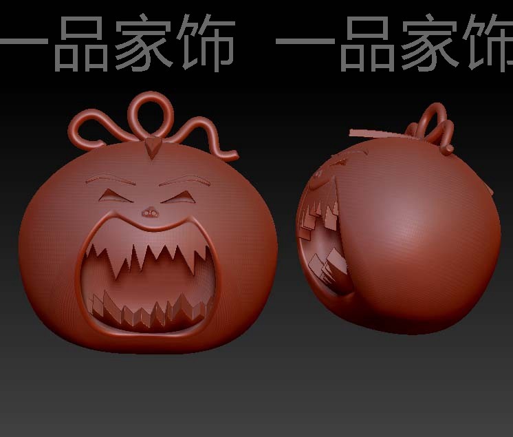 狮吼西红柿stl雕刻图圆雕图模型文件三维立体精雕图3d打印图纸