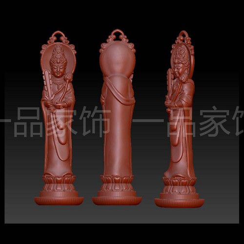 长条菩萨stl雕刻图圆雕图模型文件三维立体精雕图3d打印图
