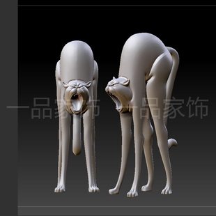 66惊吓猫垂尾stl格式圆雕图雕刻图模型文件三维立体精雕图3d