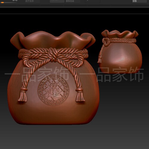 4福袋是对stl格式圆雕图雕刻图模型文件三维立体图3d