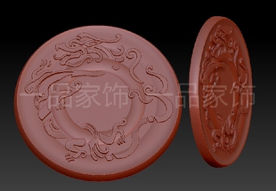 盘龙茶杯垫5圆雕图stl模型三维图立体图精雕图3d打印非实物