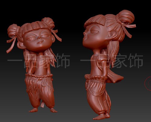修复哪吒降世 圆雕图stl模型三维图立体图精雕图3d打印