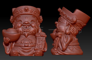 小财神修改圆雕图核雕图stl模型三维图立体图精雕图3d打印非实物