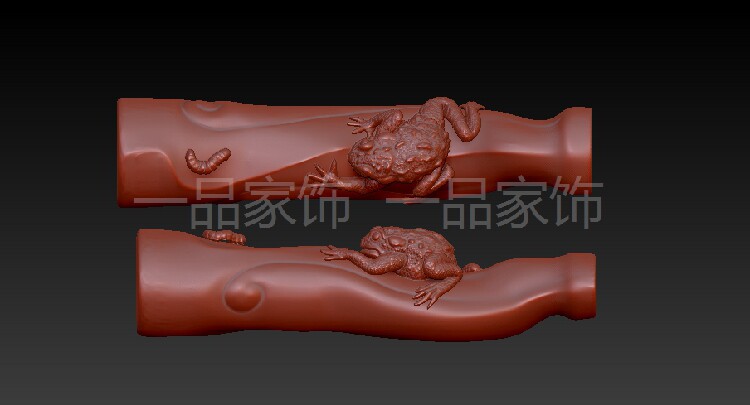 青蛙烟嘴设计圆雕图核雕图stl模型三维图立体图精雕图非实物