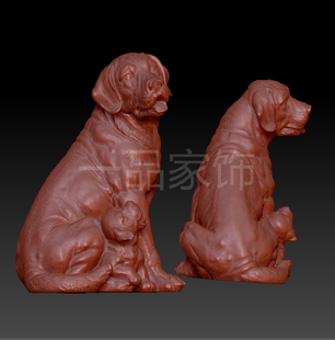 狗他狗圆雕图核雕图stl模型三维图立体图精雕图3d打印非实物