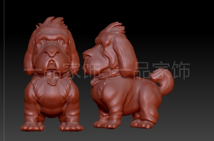 狗狗哦圆雕图核雕图stl模型三维图立体图精雕图3d打印非实物