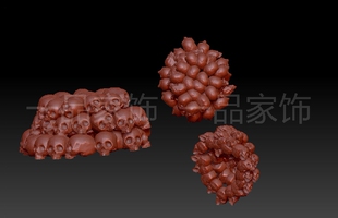 骷髅底座圆雕图stl模型核雕图三维图立体图精雕图3d打印非实物