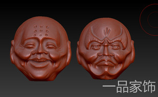 10个双面十八罗汉核雕三维立体雕刻图圆雕图stl把件3D格式模型