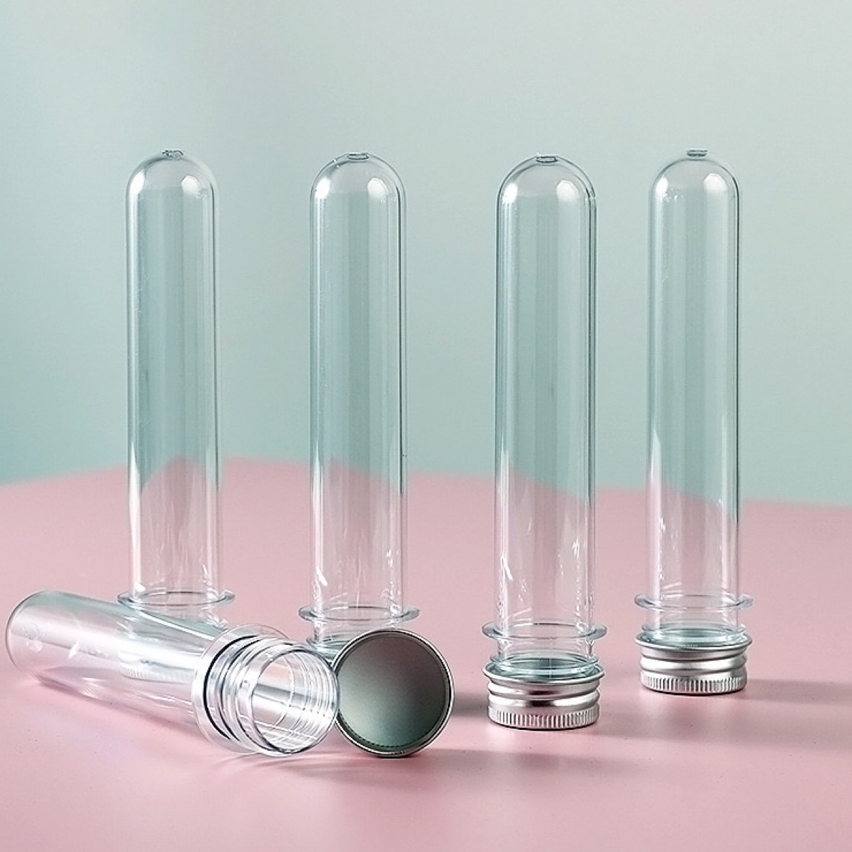 40ml透明塑料面膜管浴盐管粉末乳液小容量分装试管圆柱形方便携带