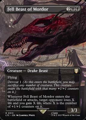 【铃铛卡牌】万智牌 英文 LTC假日扩画平金 Fell Beast of Mordor