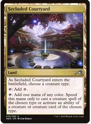 【铃铛卡牌】万智牌 英文 神河 霓朝纪 平/闪 银 幽僻庭院
