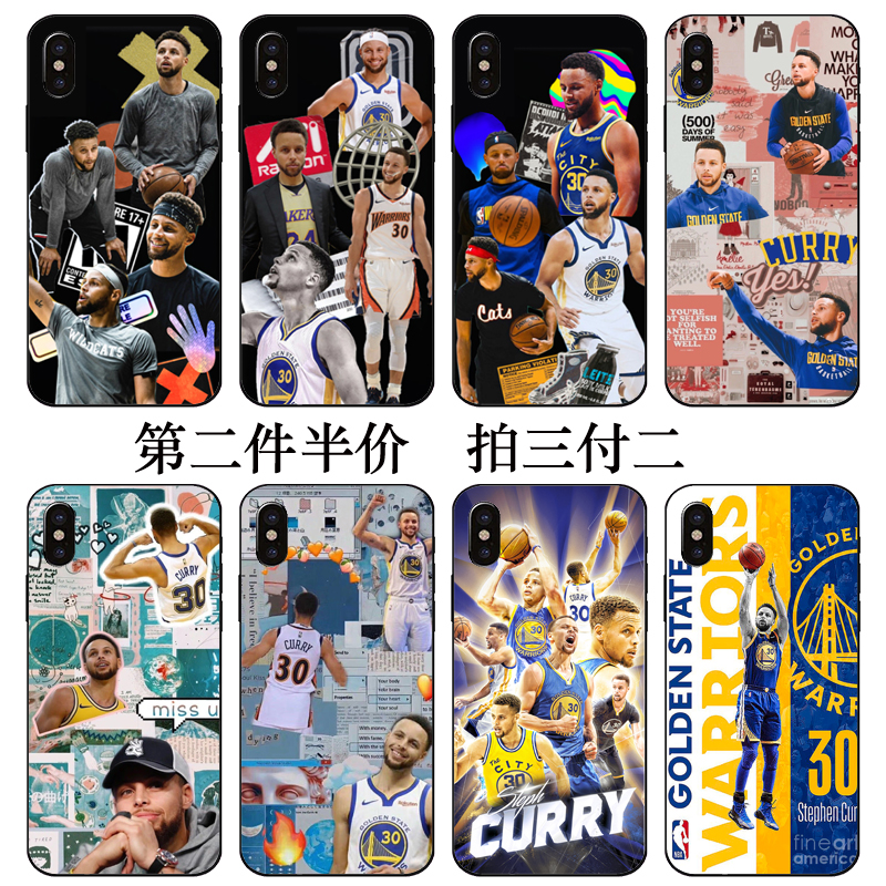 nba斯蒂芬curry同款库里手机壳适用苹果6一加7/8t黑鲨2/3pro小米5