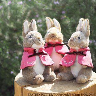 日本正版peter rabbit彼得兔三姐妹棉球尾莉莉毛绒公仔生日礼物
