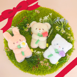 日本正版 2021年sunlemon捧花小熊兔子小猫公仔感恩表白礼物 代购