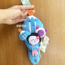 现货 日本正版yukio丑萌娃娃毛绒玩偶富士山磁吸包包挂件
