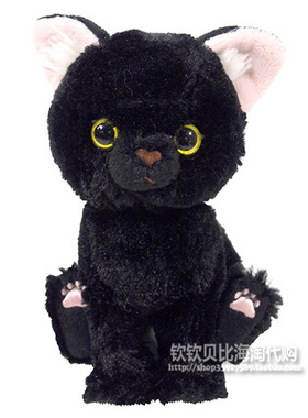 现货包邮/日本购回 kitten迷你黑色小猫咪 毛绒玩具猫玩偶公仔
