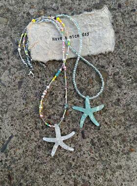 正宗新款海边度假风可爱海星2辣妹项链双层锁骨链2025新款颈链海