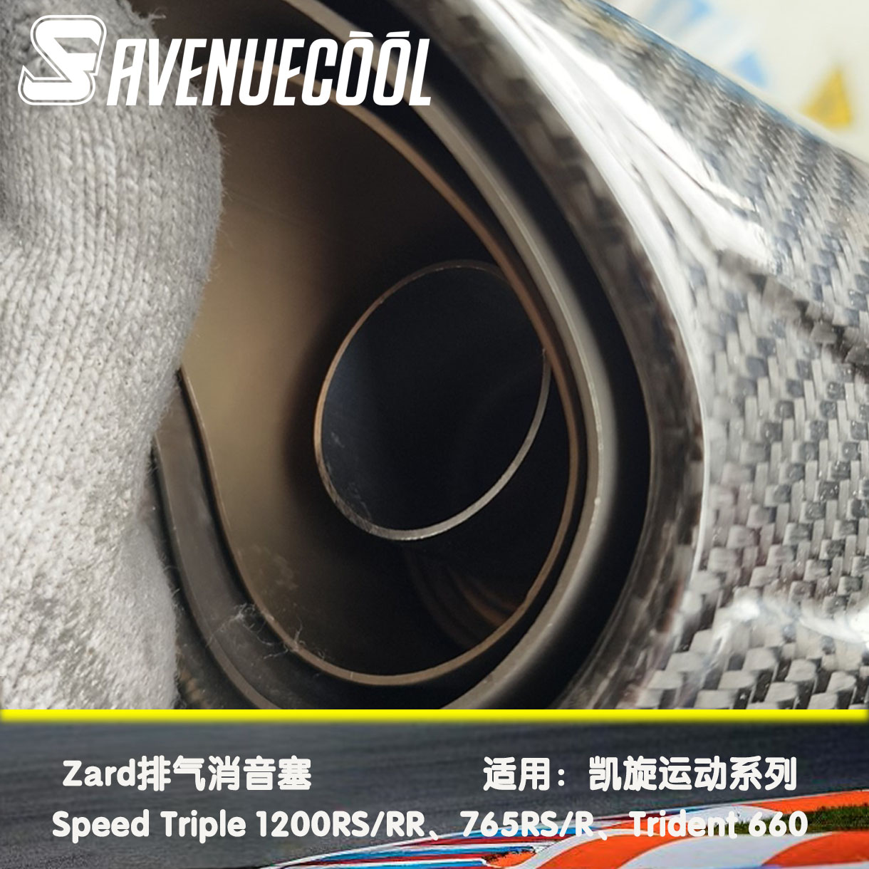 凯旋大青蛙1200rs/rr 小青蛙765r/rs 三叉戟660 Zard排气 消音塞