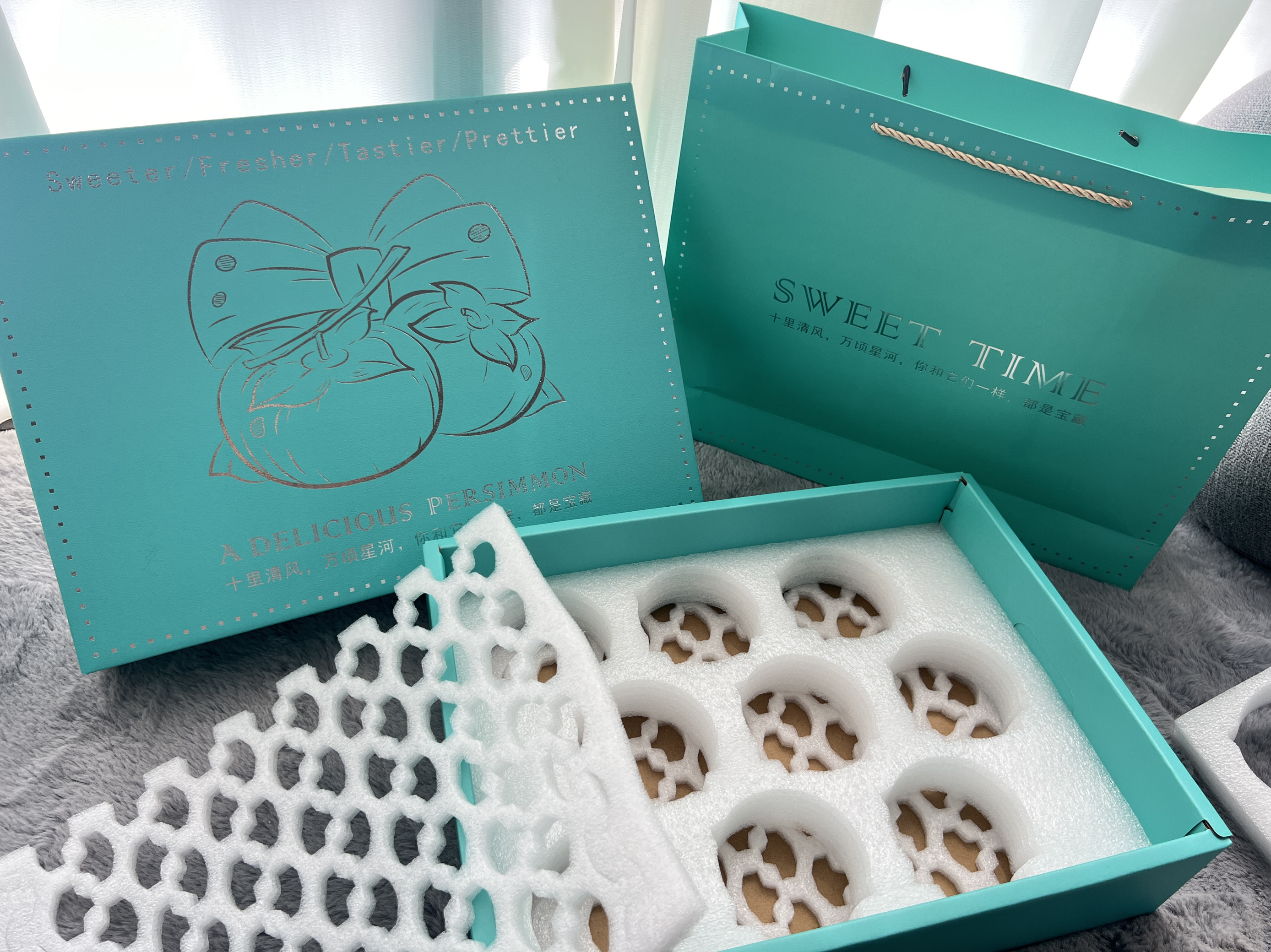 现货柿子包装盒礼盒脆柿纸盒快递太秋甜柿礼品盒纸箱通用水果盒子